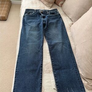 Evereve Classic Blue Jeans with Frayed Hem